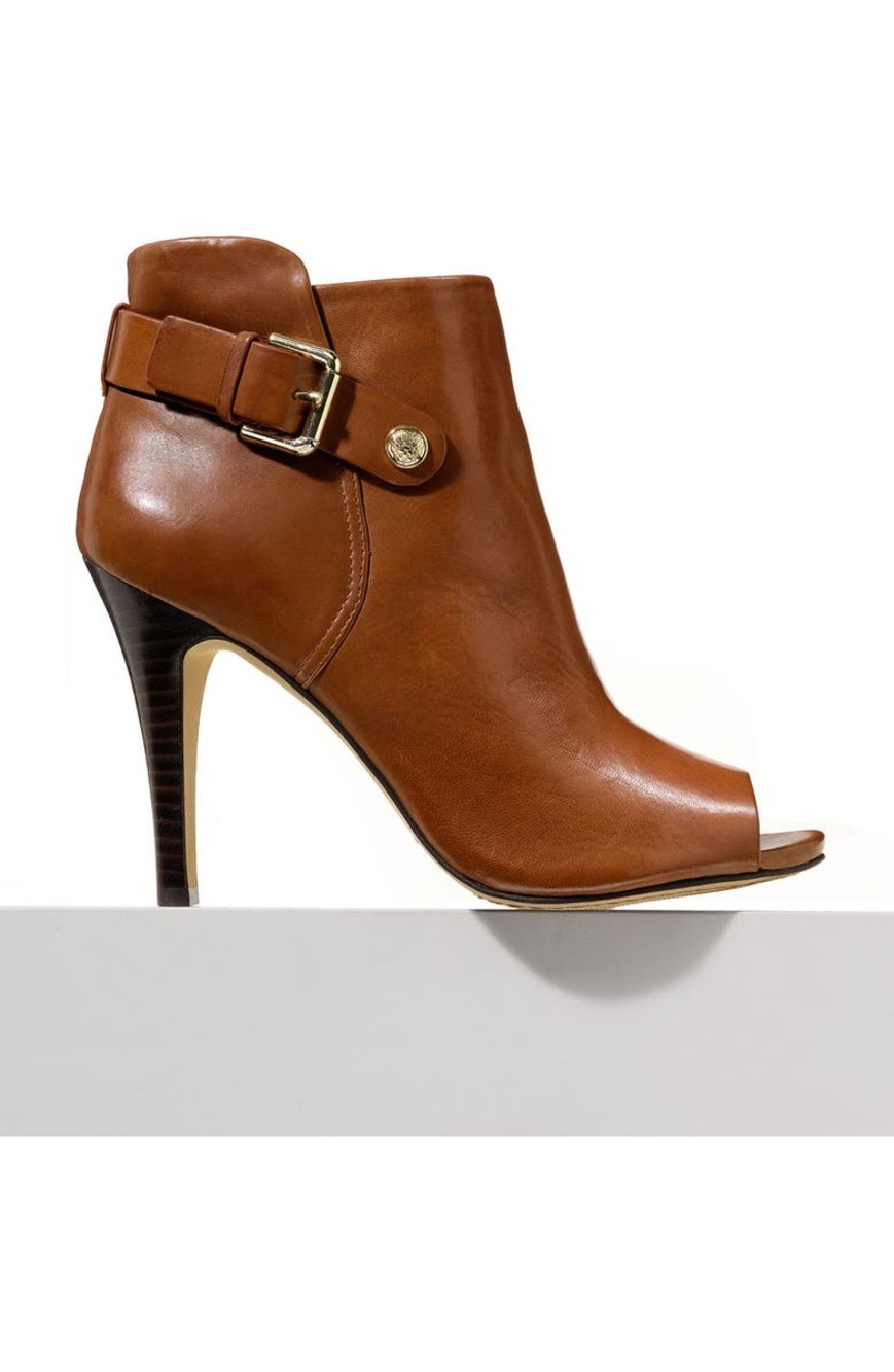Vince Camuto Kemba Brown Zip Up Open Toe Bootie Stiletto 7.5M 37.5